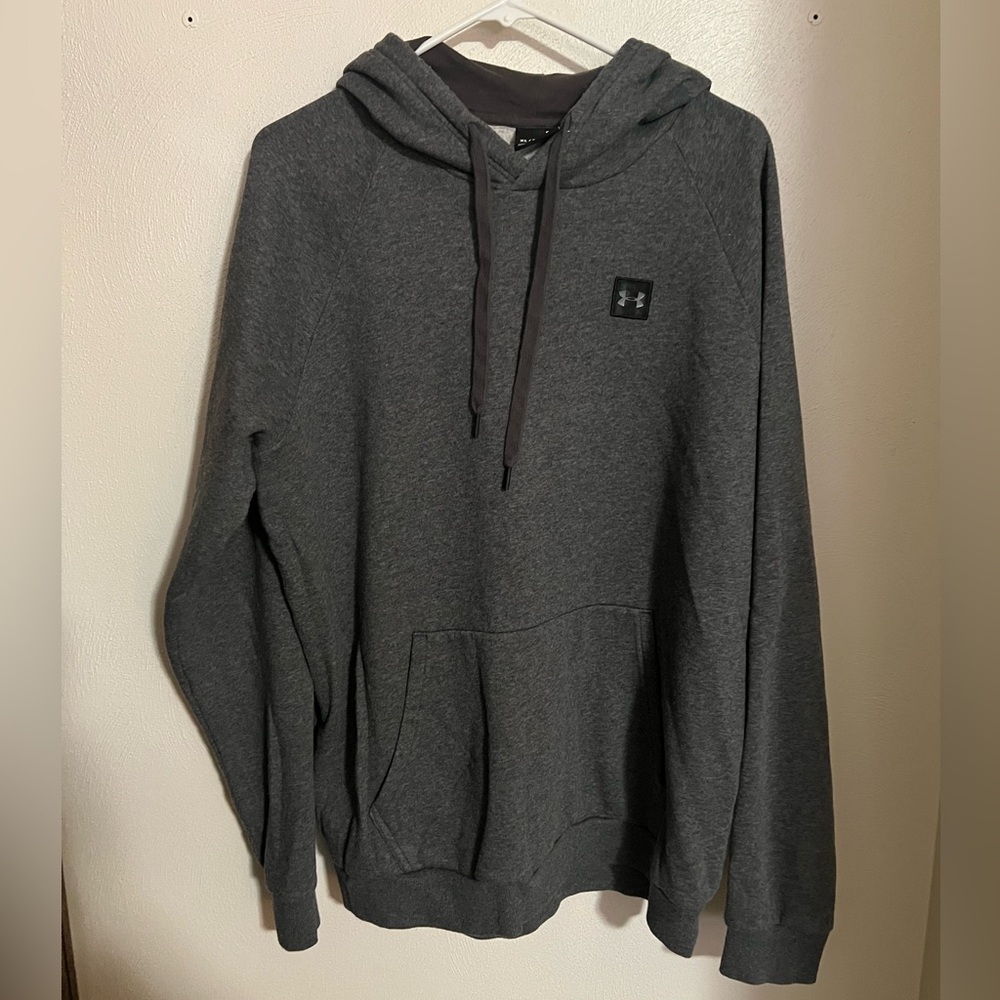 UNDER‎ ARMOUR Classic Fleece Casual Athleisure Hoodie Grey Black Men's Size XL